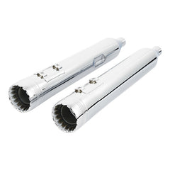 Santee 4"Slip-On Mufflers Fit For 95-16 Harley-Davidson Touring Exhaust Pipe Dual Matte Black Chrome