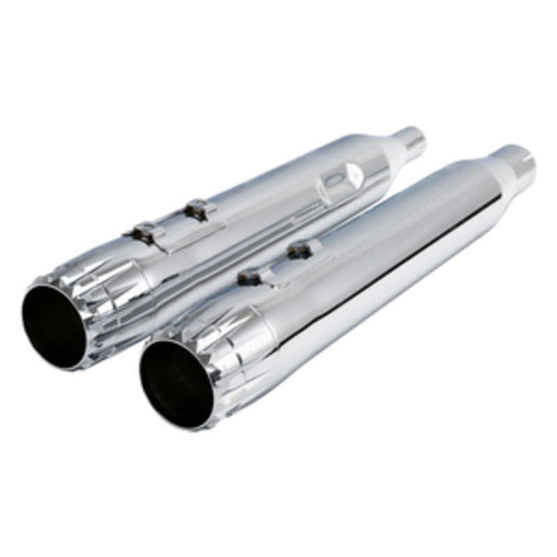 Santee Exhaust Pipes Dual Slip On Mufflers Fit For Harley Davidson Touring 17-24 Chrome