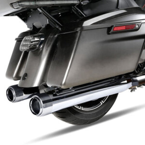 Santee Dual Exhaust Mufflers Pipes Straight Slip On Fit For Harley Touring 17-UP Chrome