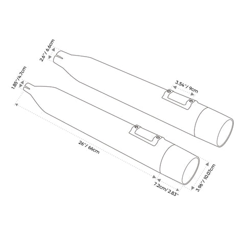 Santee Slip On Mufflers Exhaust Pipes Dual Fit For 17-24 Harley Touring Chrome Matte Black