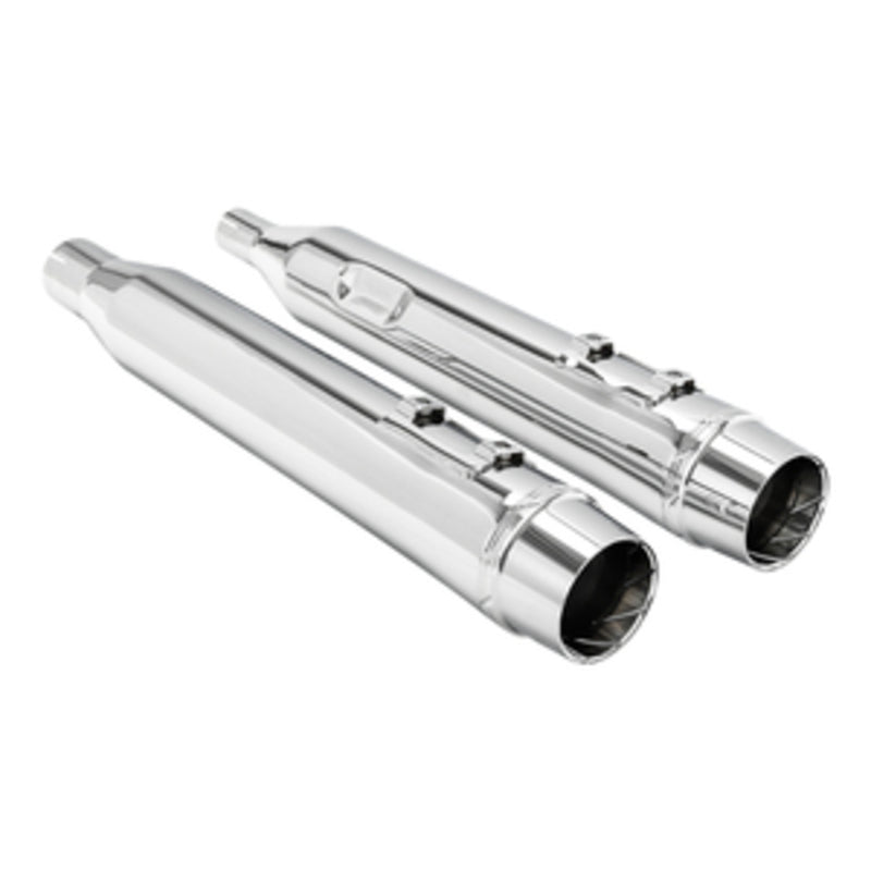 Santee Slip On Mufflers Exhaust Pipes Dual Fit For 17-24 Harley Touring Chrome Matte Black