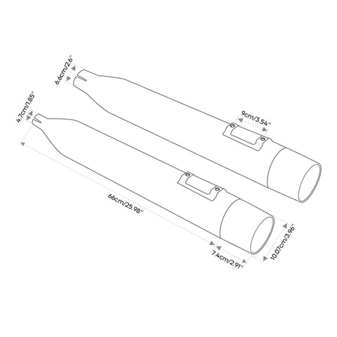 Santee Matte Black Chrome Dual Slip On Mufflers Straight Fit For Harley Touring 2017-UP Exhaust Pipe