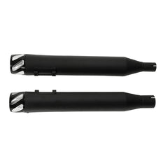 Santee Matte Black Chrome Dual Slip On Mufflers Straight Fit For Harley Touring 2017-UP Exhaust Pipe
