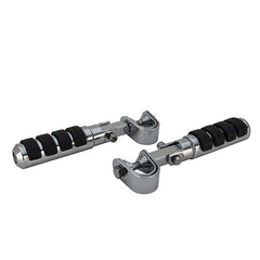 Custom Chrome Clamp-on Pegs Footpegs Fit For 1" & 1 1/4" Frame or Engine Guard Tubing