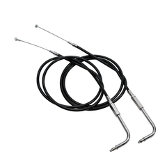 Custom Chrome 110cm Black Vinyl Throttle+Idle Cables Fit For Harley Sportster XL883 1200 02-14