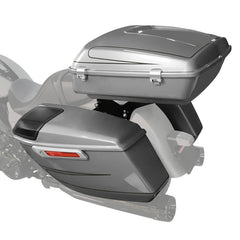 HR3 Dark Platinum Pinstripe 10.7" Chopped Style Touring Trunk Luggage For 14-24 Harley Touring