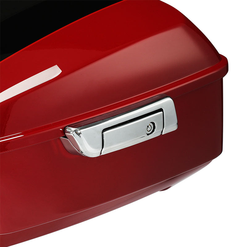 HR3 Billiard Red / Vivid Black 13.7" King Size Touring Trunk Luggage For 14-24 Harley Touring