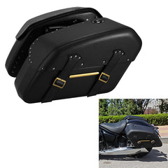 C.C.RIDER Leather Detachables Saddlebags Brass Trimming Side Bags For BMW R18 Classic, 2020-2024