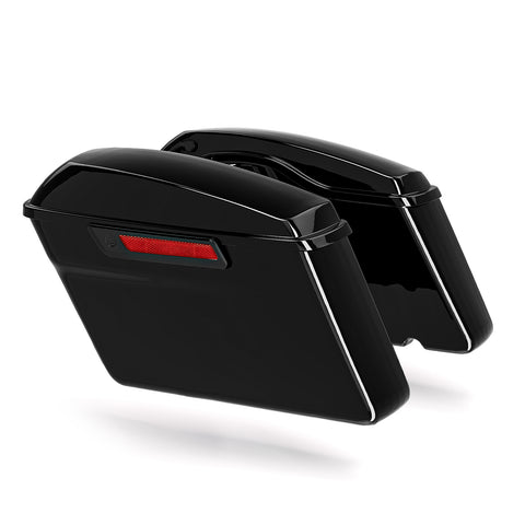 Custom Chrome Vivid Black Hard Saddlebags Fit For Harley Touring road glide road king '14-'24