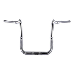 Santee 1-1/2" Fat 18" Rise Crooked Handlebar Gloss Black Chrome Fit For Harley Touring Glide