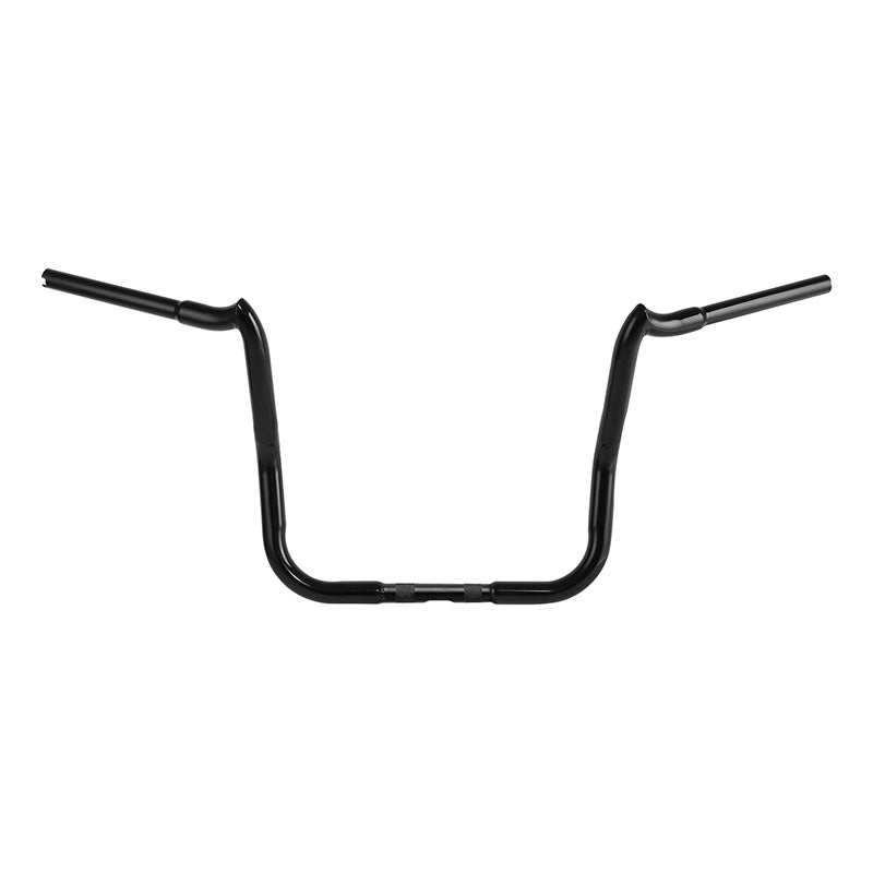 Santee 1-1/4" Fat 14" Rise Crooked Handlebar Gloss Black Chrome Fit For Harley Electra Glide
