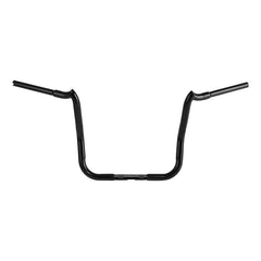 Santee 1-1/4" Fat 14" Rise Crooked Handlebar Gloss Black Chrome Fit For Harley Electra Glide