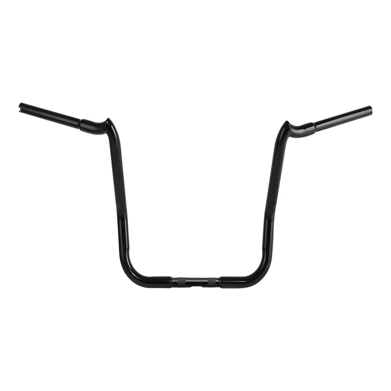 Santee 1-1/4" Fat 20" Rise Crooked Handlebar Gloss Black Chrome Fit For Harley Electra Street