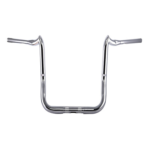 Santee 1-1/2" Fat 20" Rise Crooked Handlebar Gloss Black Chrome Fit For Harley Electra Glide