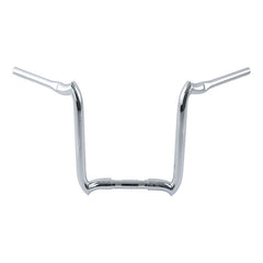 Santee 1-1/4" 20" Rise Crooked Handlebar Gloss Black Chrome Fit For Harley 3.5" Knurl 1" Clamp