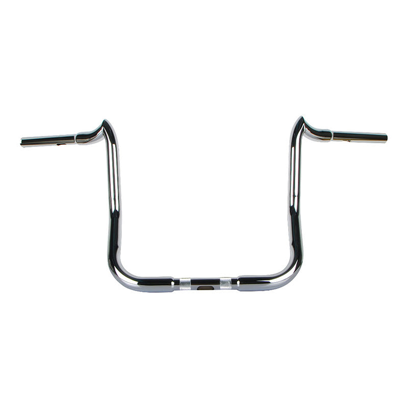 Santee 1-1/4" Fat 20" Rise Crooked Handlebar Gloss Black Chrome Fit For Harley Electra Street