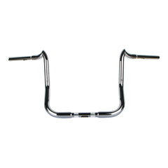 Santee 1-1/4" Fat 18" Rise Crooked Handlebar Gloss Black Chrome Fit For Harley Electra Street