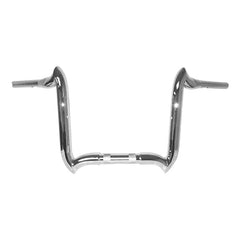 Santee 1-1/2" Fat 14" Rise Crooked Handlebar Gloss Black Chrome Fit For Harley 3.5" Knurl
