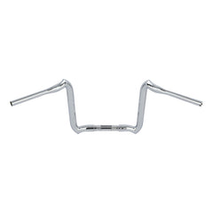 Santee 1-1/4" 12" Rise Crooked Handlebar Gloss Black ChromeFit For Harley Touring 3.5" Knurl