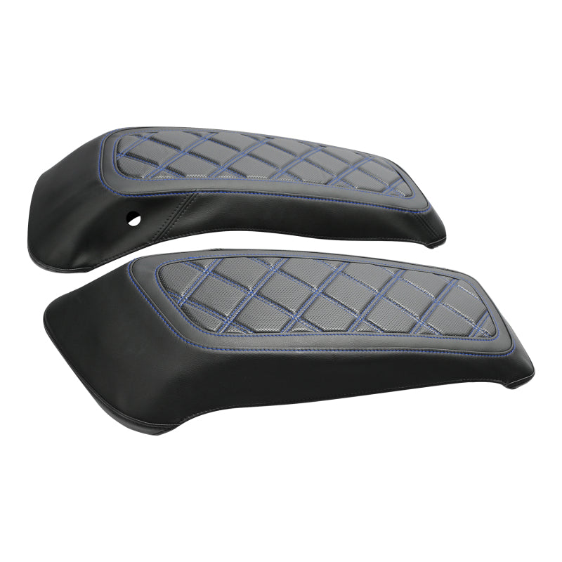 C.C. RIDER Saddlebag Lid Covers Lattice Stitching Protect Saddlebags For Harley Touring Street Glide Road Glide 2014-2024