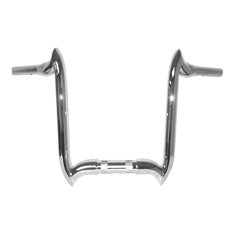 Santee 1-1/2" Fat 20" Rise Crooked Handlebar Gloss Black Chrome Fit For Harley Touring FL 3.5" Knurl