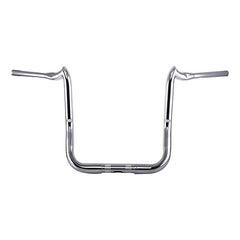 Santee 1-1/2" Fat 16" Rise Crooked Handlebar Gloss Black Chrome Fit For Harley Touring Glide