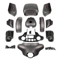 HR3 Industrial Gray Denim / Black Denim Complete Body Fairing Kit For Harley Ultra Limited FLHTK 14-23