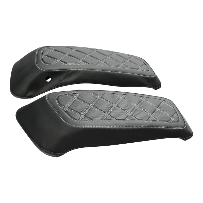 C.C. RIDER Saddlebag Lid Covers Lattice Stitching Protect Saddlebags For Harley Touring Street Glide Road Glide 2014-2024