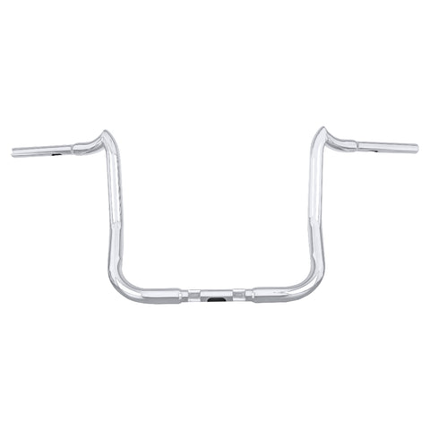 Santee 1-1/4" Fat 16" Rise Crooked Handlebar Gloss Black Chrome Fit For Harley Electra Road FL