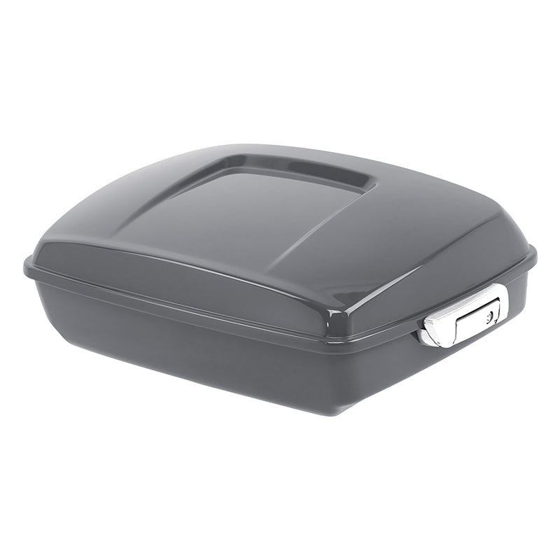 HR3 Gunship Gray 10.7" Chopped Style Touring Trunk Luggage For 14-24 Harley Touring