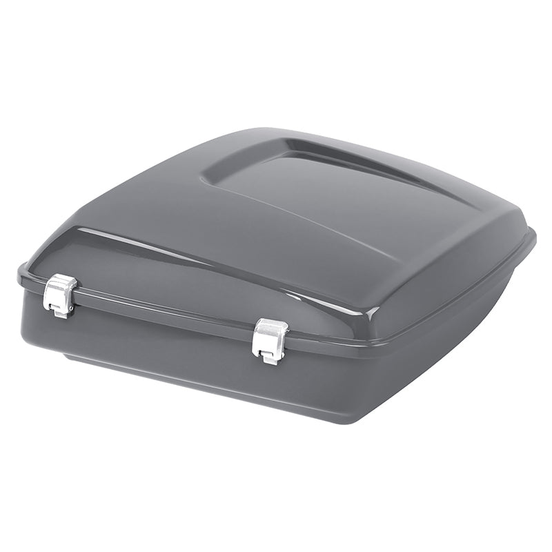 HR3 Gunship Gray 10.7" Chopped Style Touring Trunk Luggage For 14-24 Harley Touring