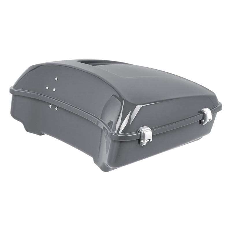 HR3 Gunship Gray 10.7" Chopped Style Touring Trunk Luggage For 14-24 Harley Touring