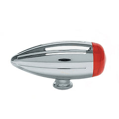 Custom Chrome Mini Stretch Bullet Light Slotted with Red Lens Fit For Harley Models