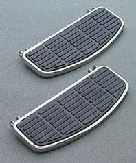 Jammer Black Rectangular Pads For Oval Floorboards For Harley FL Softail Models 80-14