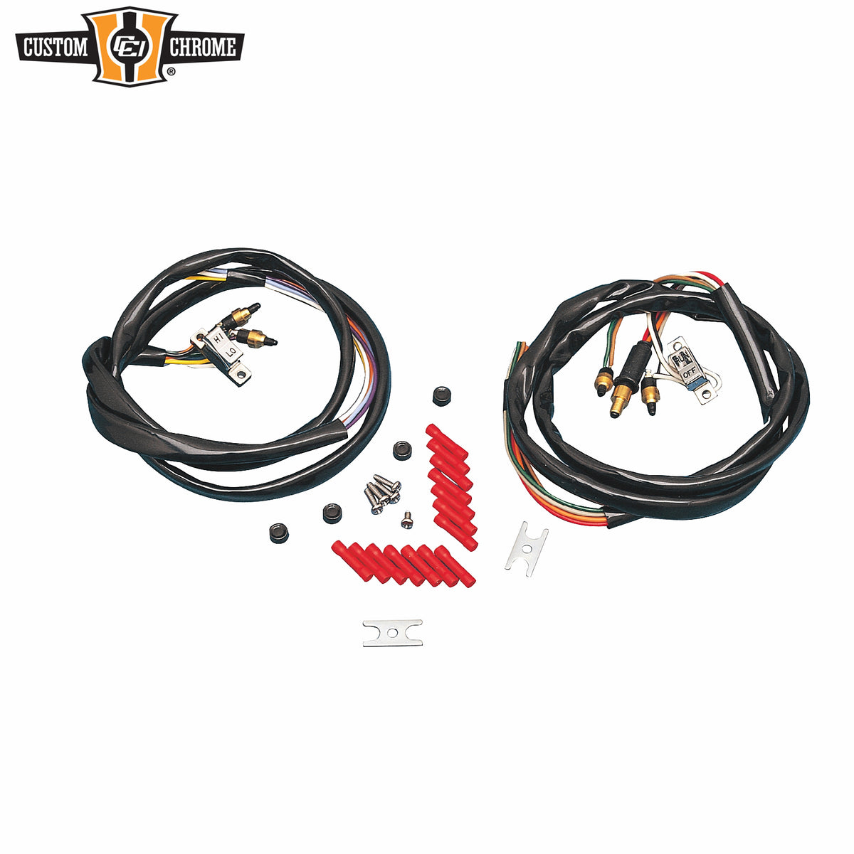 Custom Chrome 48'' Handlebar Wiring Harness w/Buttons & Switches Fit For Harley Big Twin 73-81