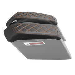 C.C. RIDER Saddlebag Lid Covers Lattice Stitching Protect Saddlebags For Harley Touring Street Glide Road Glide 2014-2024
