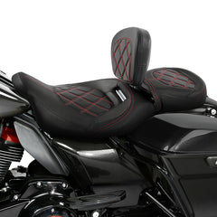 C.C. RIDER Rider Backrest Driver Backrest Pad For Harley Touring CVO Street Glide Road Glide Electra Glide Road King, 2009-2023