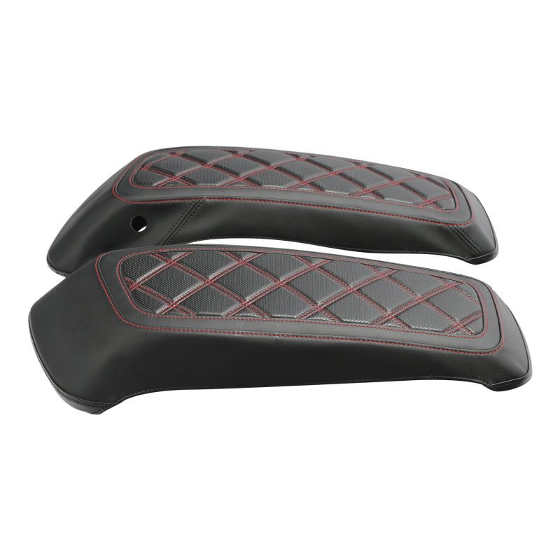 C.C. RIDER Saddlebag Lid Covers Lattice Stitching Protect Saddlebags For Harley Touring Street Glide Road Glide 2014-2024