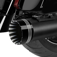 Santee 4"Slip-On Mufflers Fit For 95-16 Harley-Davidson Touring Exhaust Pipe Dual Matte Black Chrome
