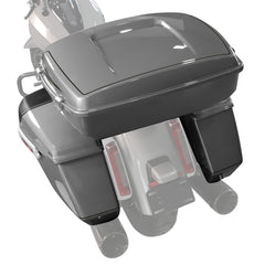 HR3 Dark Platinum Pinstripe 10.7" Chopped Style Touring Trunk Luggage For 14-24 Harley Touring