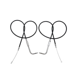 Custom Chrome 90cm Black Vinyl Throttle & Idle Cable Fit For Harley Sportster XL883 1200 98-14