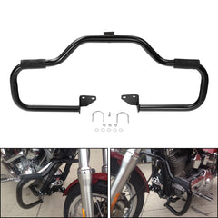 Custom Chrome Mustache 1-1/4" Engine Guard Highway Bar W/ Footrests Fits Matte Black, Chrome For Harley Dyna 06-17