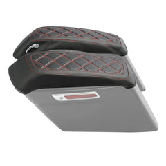 C.C. RIDER Saddlebag Lid Covers Lattice Stitching Protect Saddlebags For Harley Touring Street Glide Road Glide 2014-2024