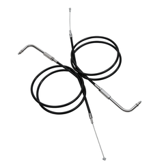Custom Chrome 110cm Black Vinyl Throttle+Idle Cables Fit For Harley Sportster XL883 1200 02-14