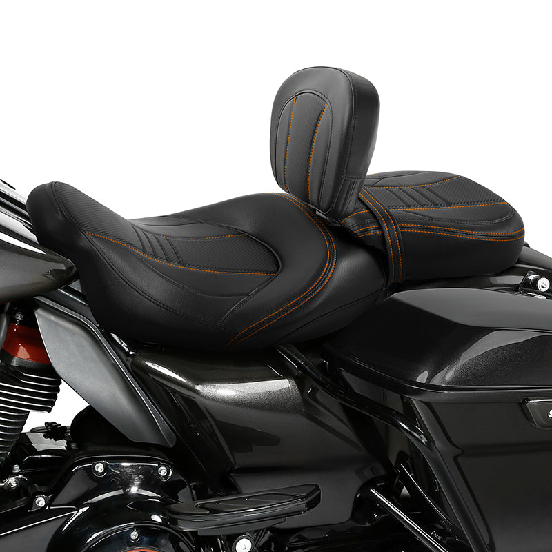 C.C. RIDER Rider Backrest Driver Backrest Pad For Harley Touring CVO Street Glide Road Glide Electra Glide Road King, 2009-2023