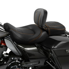 C.C. RIDER Rider Backrest Driver Backrest Pad For Harley Touring CVO Street Glide Road Glide Electra Glide Road King, 2009-2023