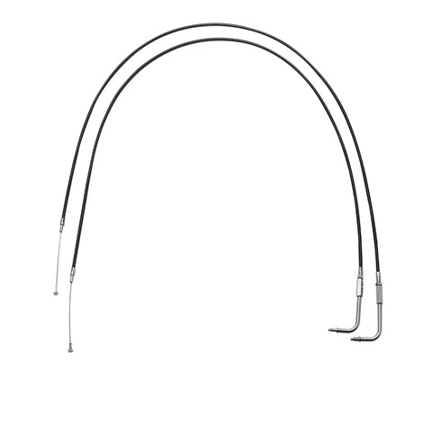 Custom Chrome 130cm Black Vinyl Throttle & Idle Cable Fit For Harley Sportster XL883/200 02-14