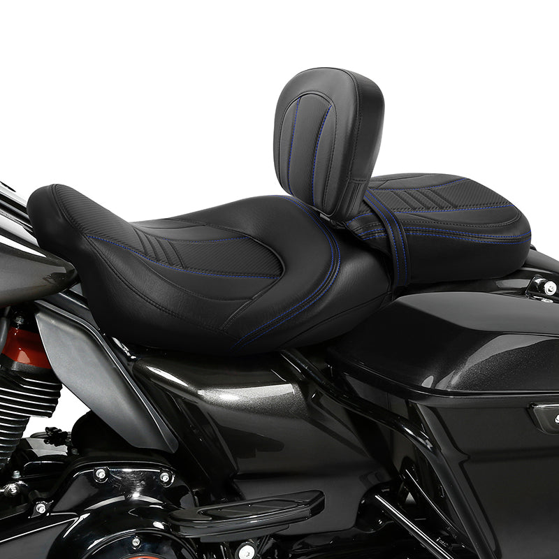 C.C. RIDER Rider Backrest Driver Backrest Pad For Harley Touring CVO Street Glide Road Glide Electra Glide Road King, 2009-2023