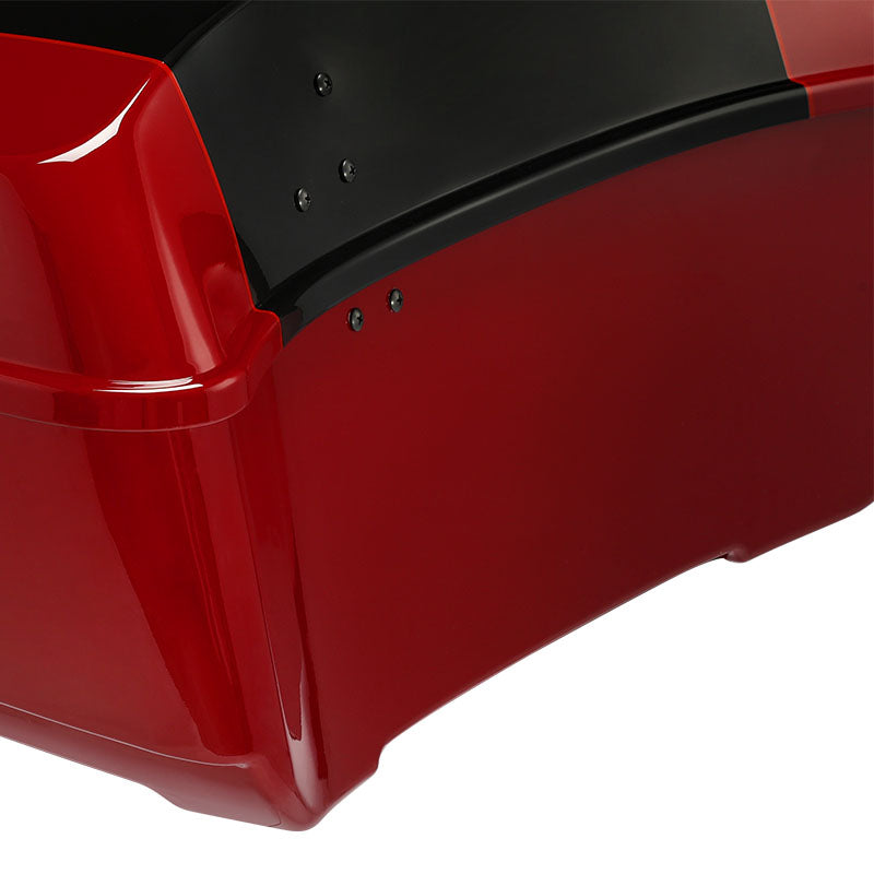 HR3 Billiard Red / Vivid Black 13.7" King Size Touring Trunk Luggage For 14-24 Harley Touring
