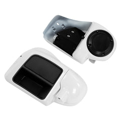 HR3 Salt Pearl & Black Tempest Vented Lower Fairing Kit With 6.5" Speaker Pods For Harley Touring models 2014-2024
